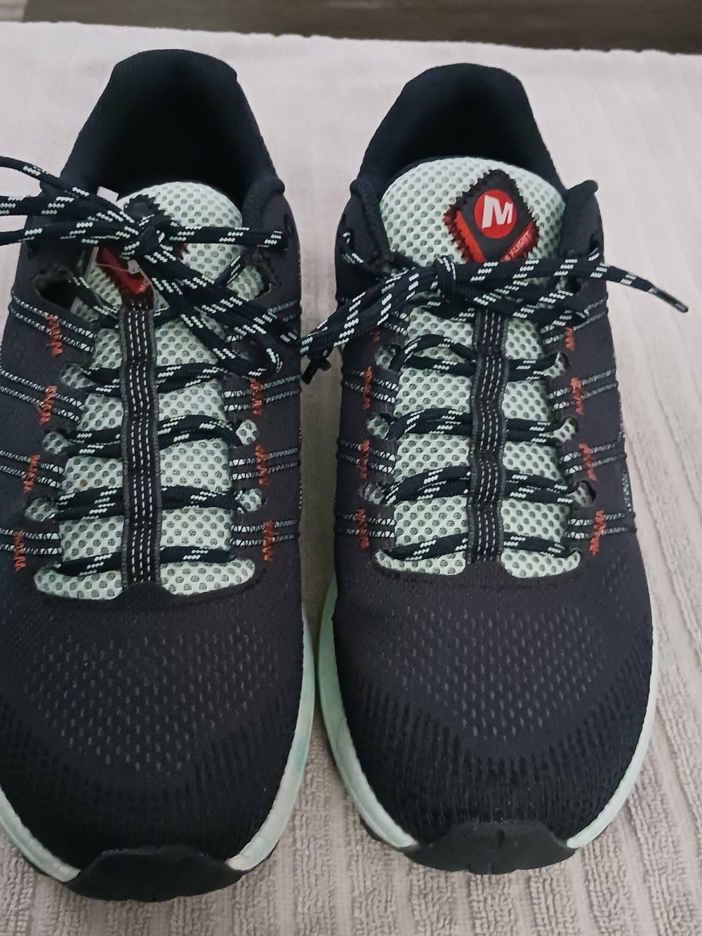 Merrell Black with Mint and Red Accent Athletic Shoes Womens